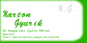 marton gyurik business card